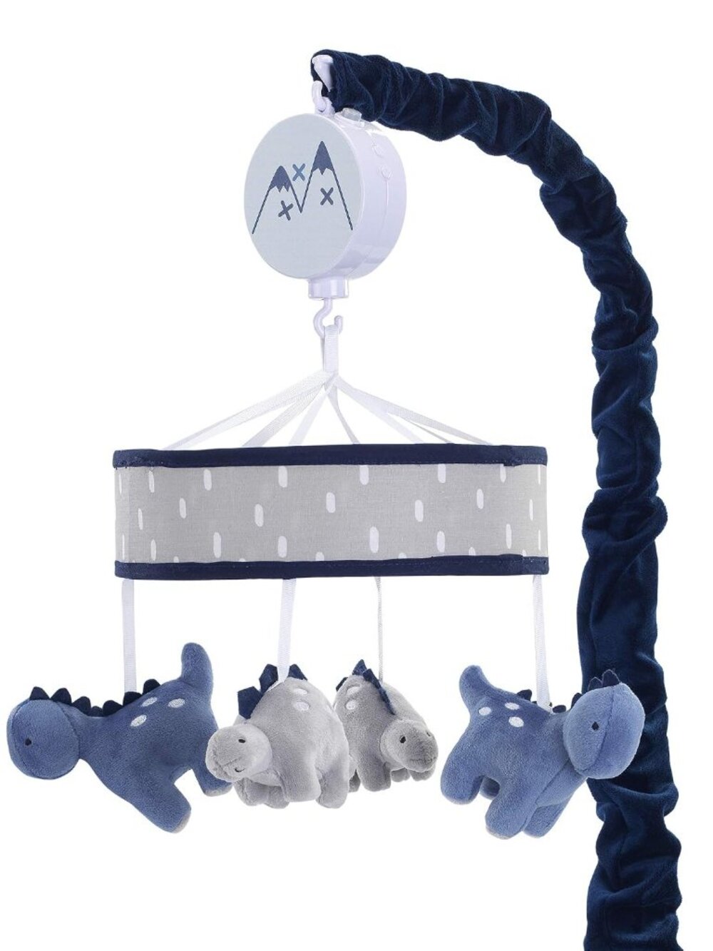 Baby Dino Blue/Gray Dinosaur Musical Baby Crib Mobile Soother Toy